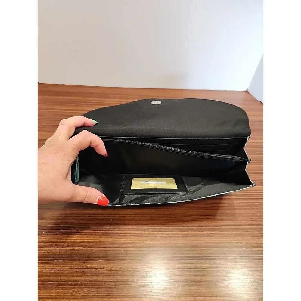 Rolfs Teal Women's Wallet Clutch Genuine Cowhide‎ Checkbook Organizer Card Slots